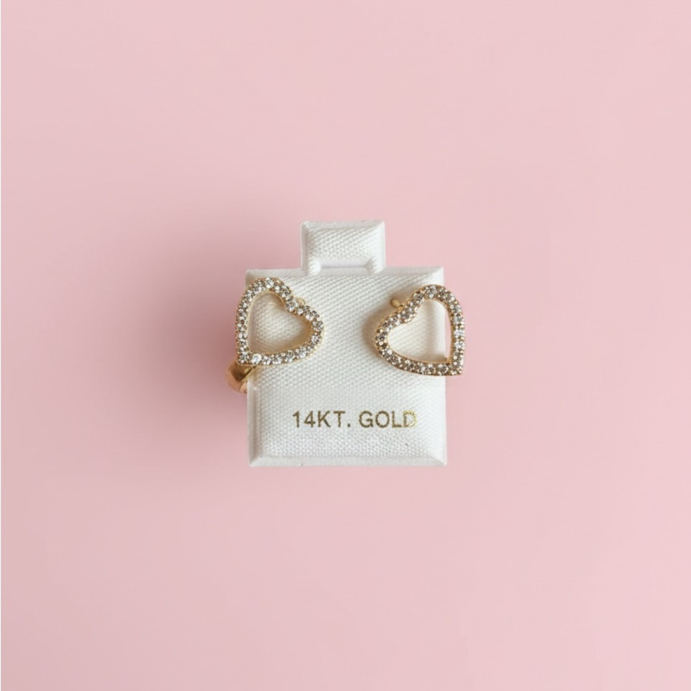14K Gold Plated Heart Earrings